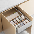 PanPanPal Spice Drawer Organizer, 4 Pack Clear Seasoning Organizer Rack, Kitchen Spice Rack Organizers for Drawer/Countertop (Jars Not Included, Expandable From 11" to 22" Wide)