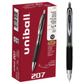 uni-ball 207 Rollerball Gel, Gel Retractable Roller Ball Pen Micro-0.5mm, 12 Pack, Black Ink (1937936)