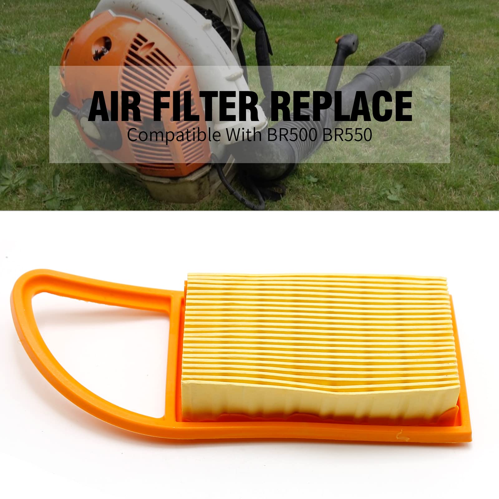 laffoonparts 2 Pack Air Filter Replacement for STHIL BR600 BR550 BR500 BR700 Backpack blowers Replace# 4282 141 0300 4282 141 0300B