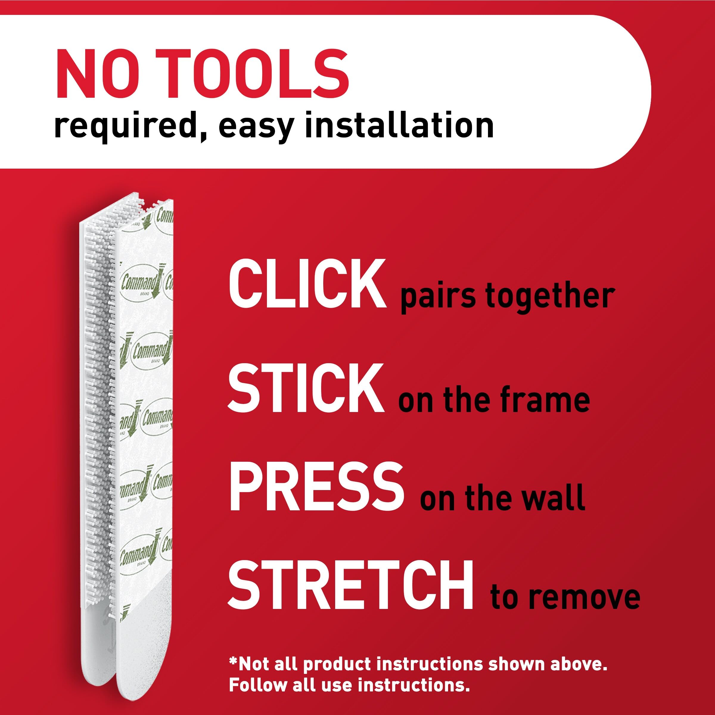 Command Medium and Large Picture Hanging Strips, Damage Free Hanging Picture Hangers, No Tools Wall Hanging Strips for Christmas Decorations, 12 Medium Pairs and 16 Large Pairs (56 Command Strips)