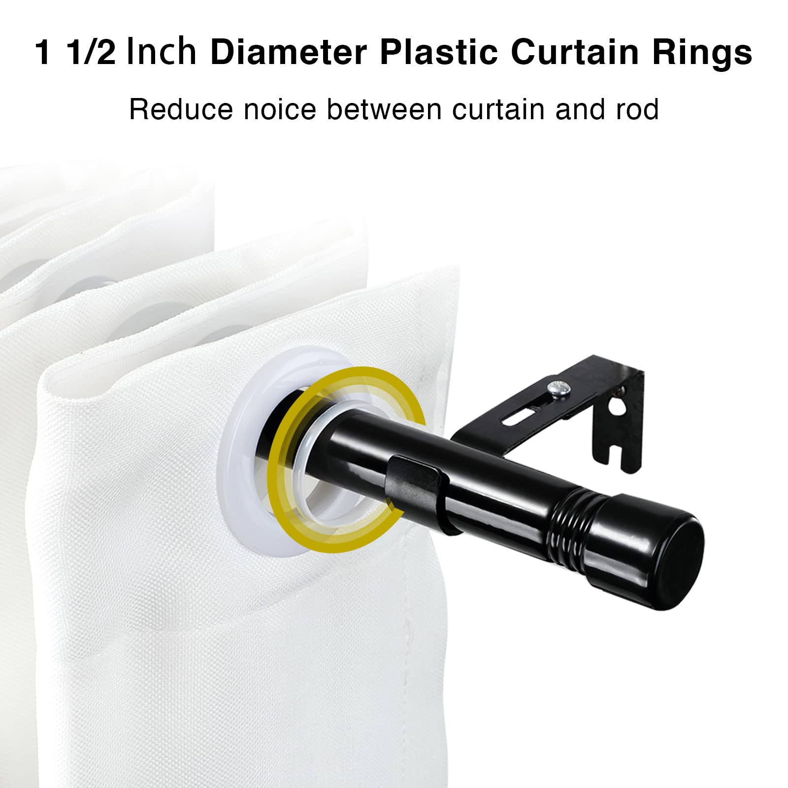 Extra Long Curtain Rods for Windows 28 to 144 inch, 1" Heavy Duty Drapery Rods with Adjustable Brackets, Bedroom Easy Instal Simple Blackout Outdoor Black Curtain Rods for Patio
