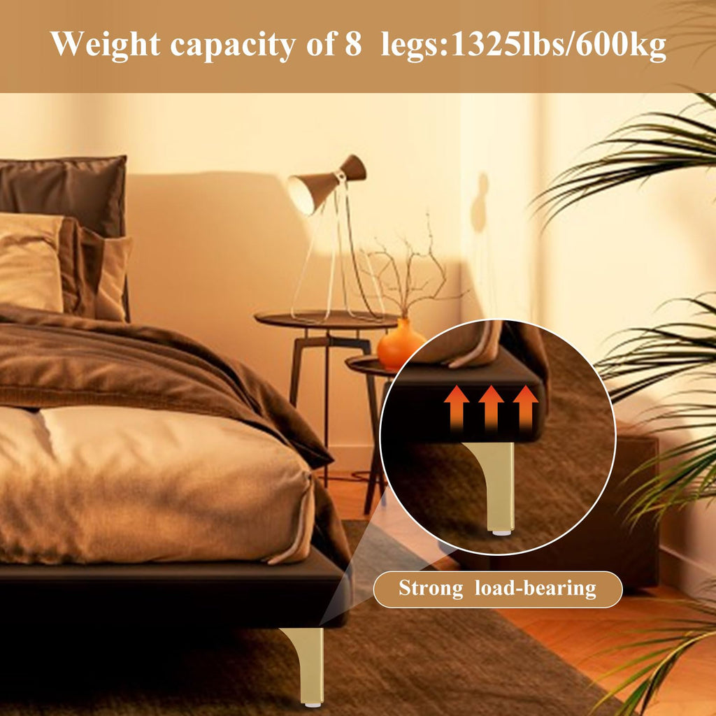 JMIATRY 8PCS Gold Metal Furniture Legs 4 Inches/ 10cm Metal Legs for Furniture Metal Couch Legs 4 inch Replacement Furniture Legs for Dresser Couch Cabinet Bed Chair