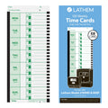 Lathem Time Cards, Thermal, Weekly, 100 per Pack, White (LTHE8100)