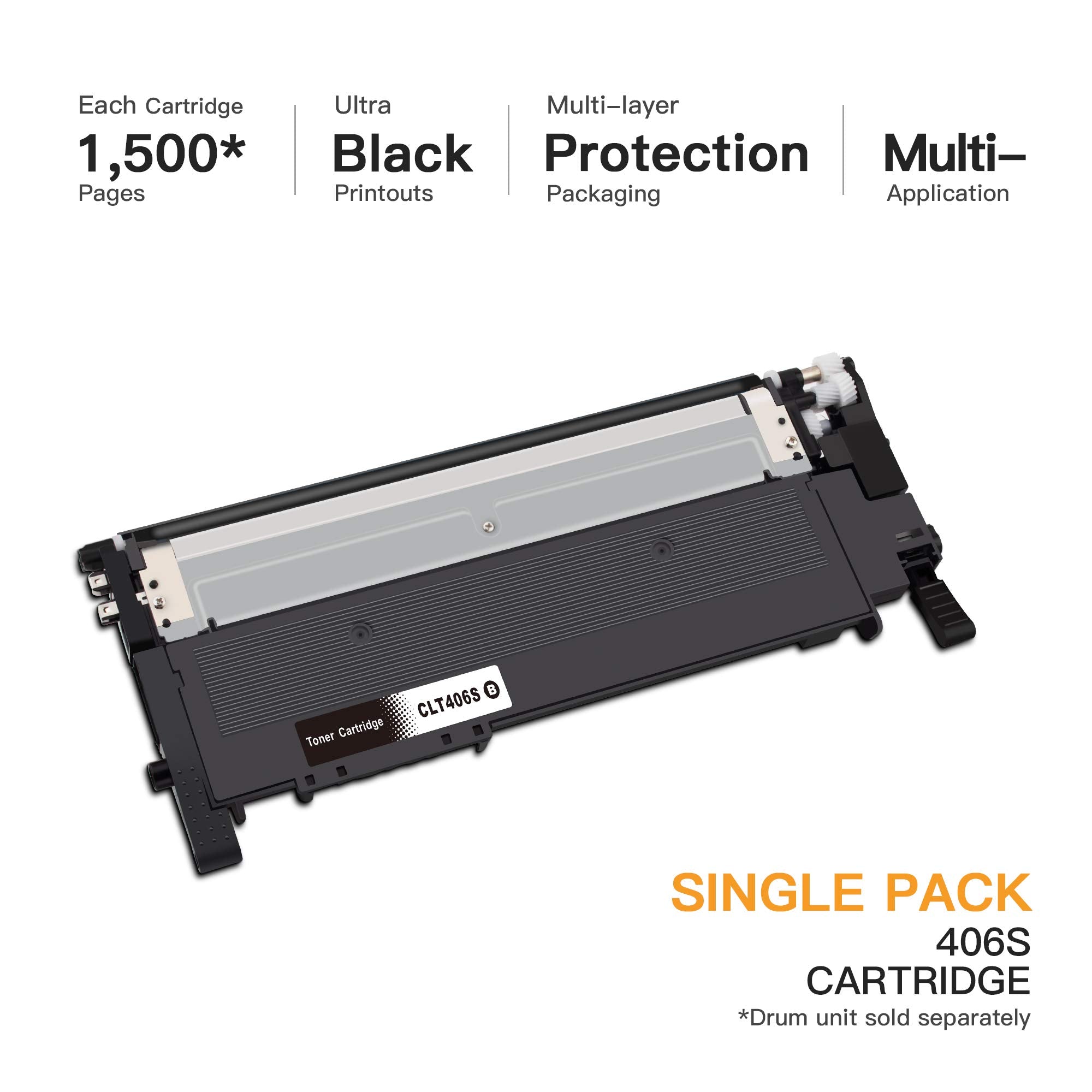 E-Z Ink (TM) Compatible Toner Cartridge Replacement for Samsung CLT-K406S Black (1 Toner)