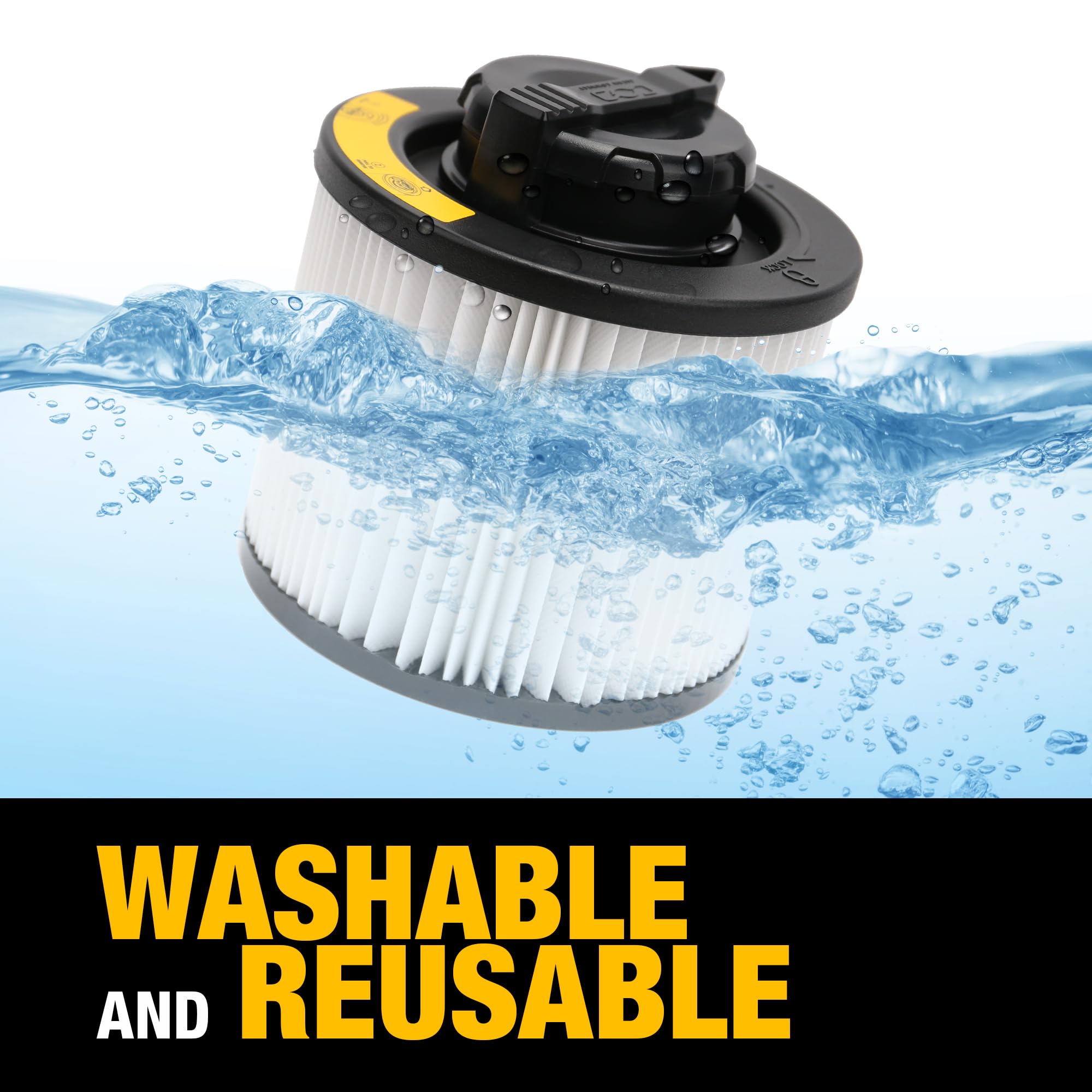 DEWALT DXVC4001 Cartridge Filter Replacement Fit for 4-5 Gallon Wet/Dry Vacuum Cleaners DXV04T, DXV05P, DXV05S, DXV08S, DXV06G