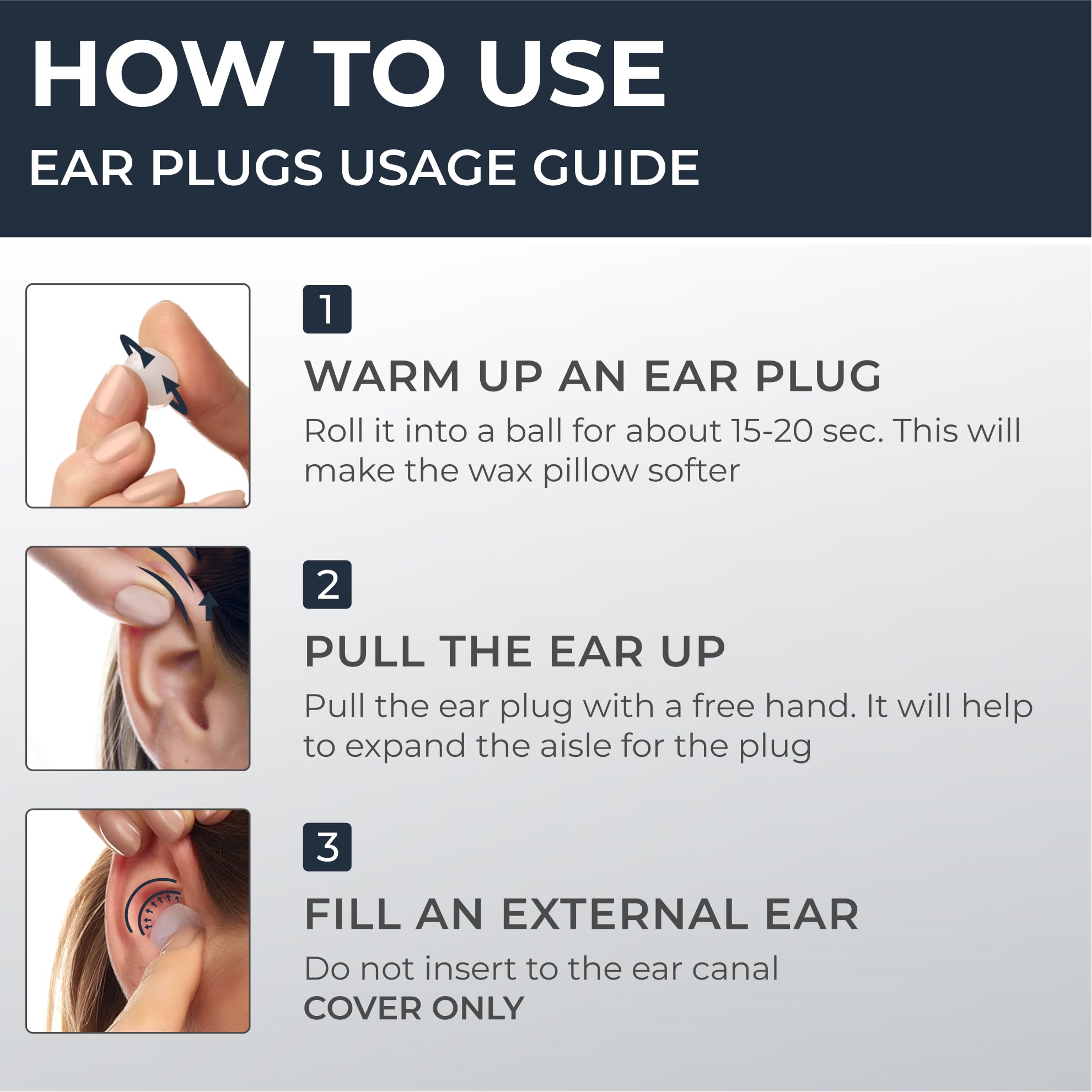 PQ Wax Earplugs for Sleep - 30 Silicone Wax Earplugs for Sleeping, Swimming, Shooting, Snoring, Sound Blocking Level 32 dB, Noise Cancelling Womens Ear Plugs