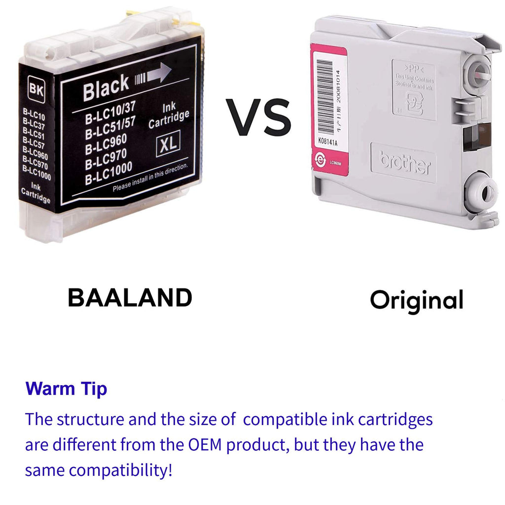 BAALAND Compatible LC51 LC-51 Ink for Brother MFC-240c 230C MFC-885c MFC-465cn MFC-5860CN (4 Black, 2 Cyan, 2 Magenta, 2 Yellow, 10-Pack)