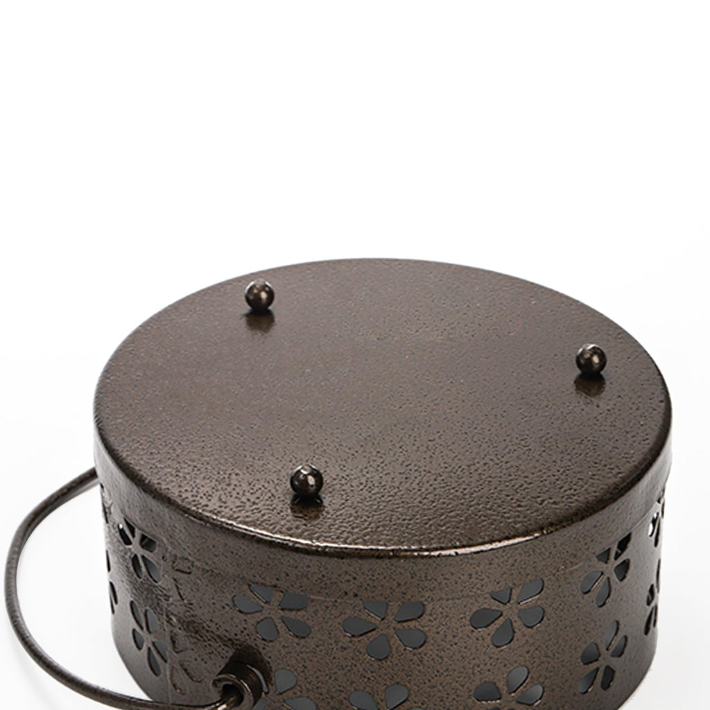 ZENFUN 2 Pack Iron Coil Holders with Lid and Handle, Bronze Incense Coil Burner with Lid, Retro Portable Coil Holder for Camp Use, Indoor, Outdoor, Fireproof, 5.7 Inches Diameter