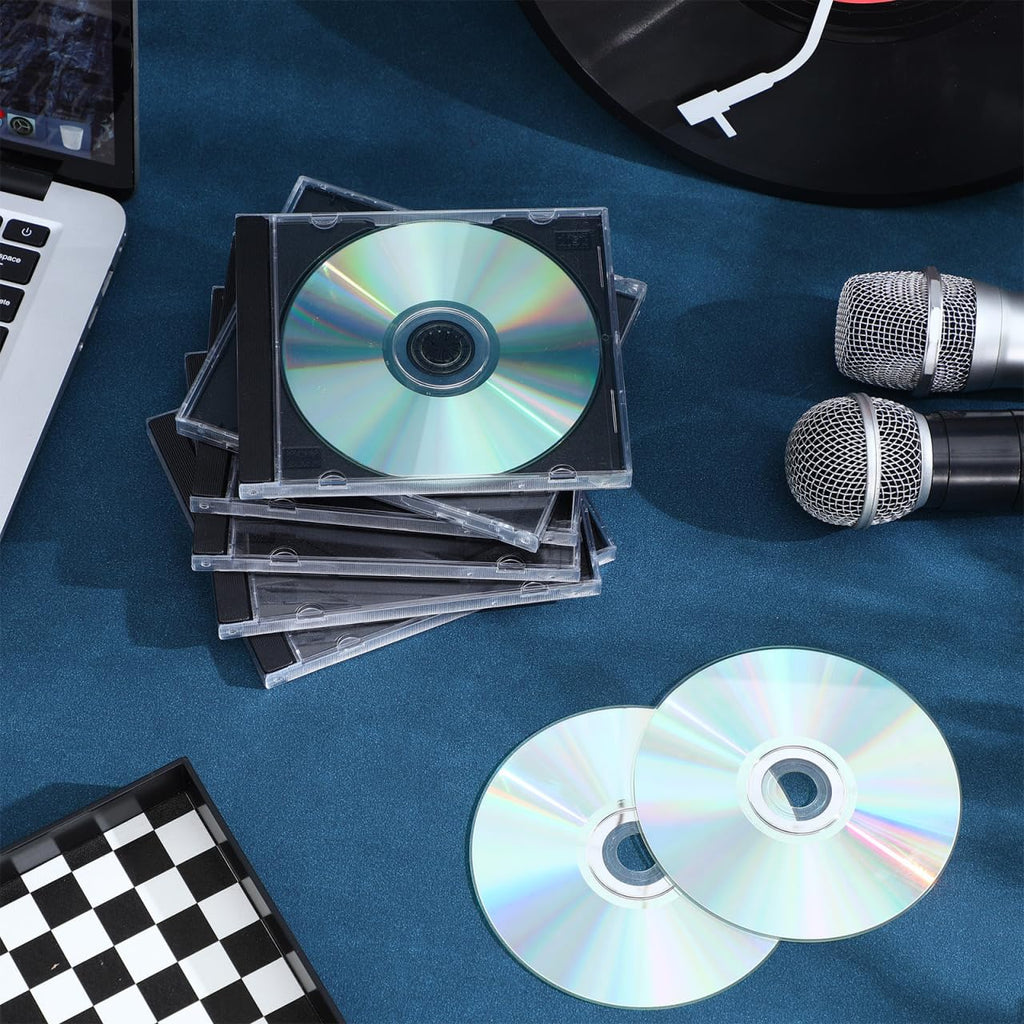 Unomor Clear CD Jewel Cases Standard Size 6 Pack - Plastic CD DVD Replacement Cases, Stackable Disc Organizer with Interlocking Tray for Music Movie Collection and Home Media Storage