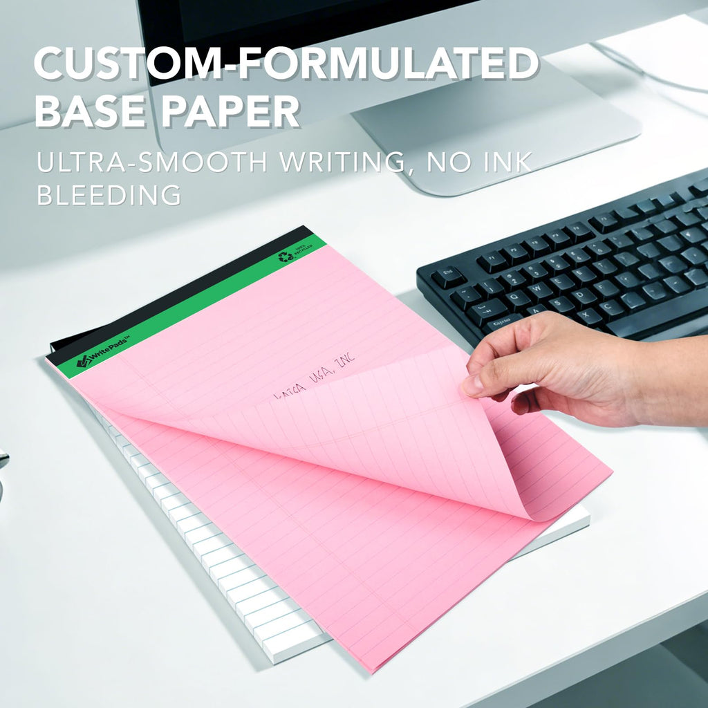 KAISA Colored Legal Pad 15lb Recycled Paper Writing Pad, 4pcs 5"x8" Legal Ruled and 4pcs 8.5" x 11.75" Wide Ruled, 50 Sheets, Mixed 8-Pack, KSU-7358