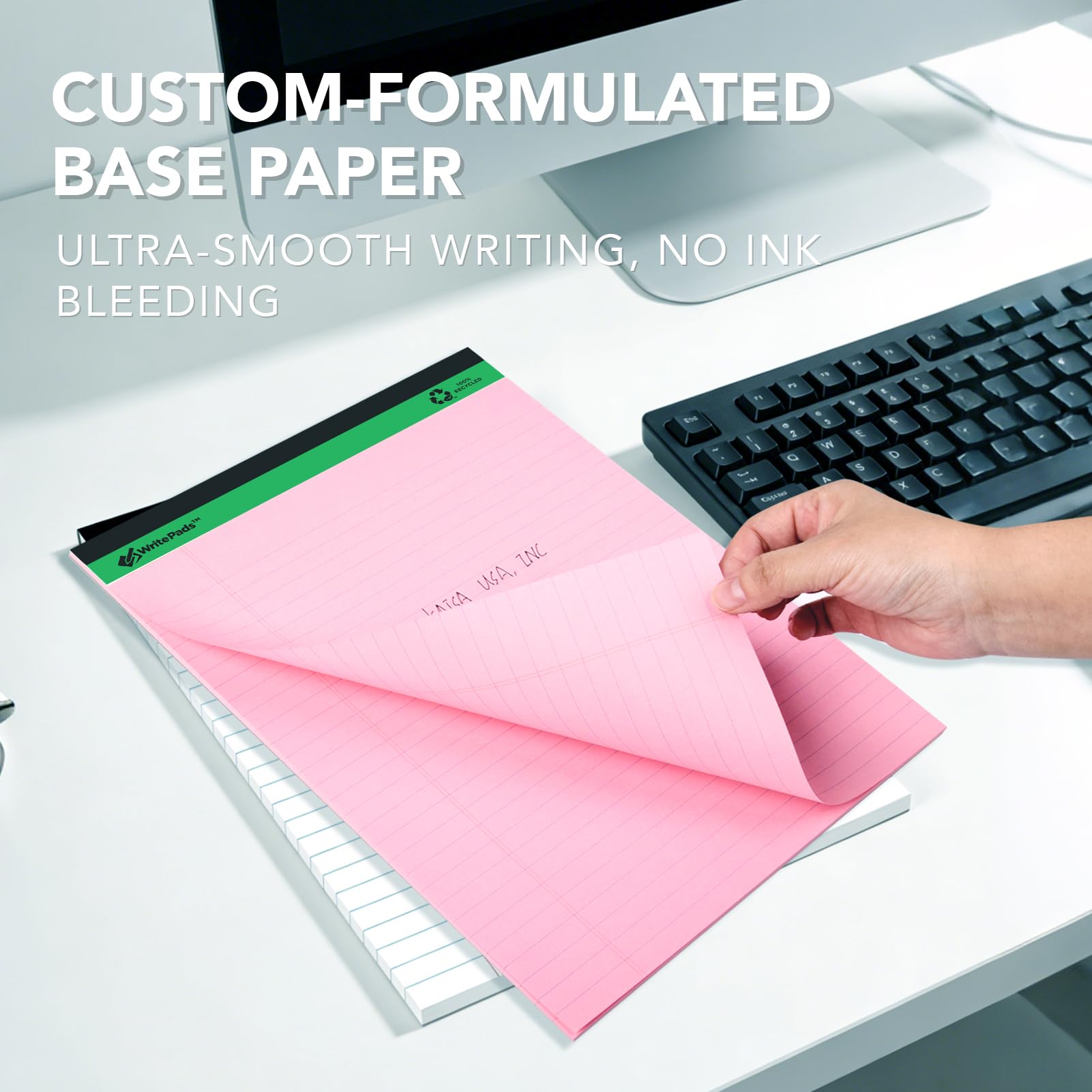 KAISA Colored Legal Pad 15lb Recycled Paper Writing Pad, 4pcs 5"x8" Legal Ruled and 4pcs 8.5" x 11.75" Wide Ruled, 50 Sheets, Mixed 8-Pack, KSU-7358