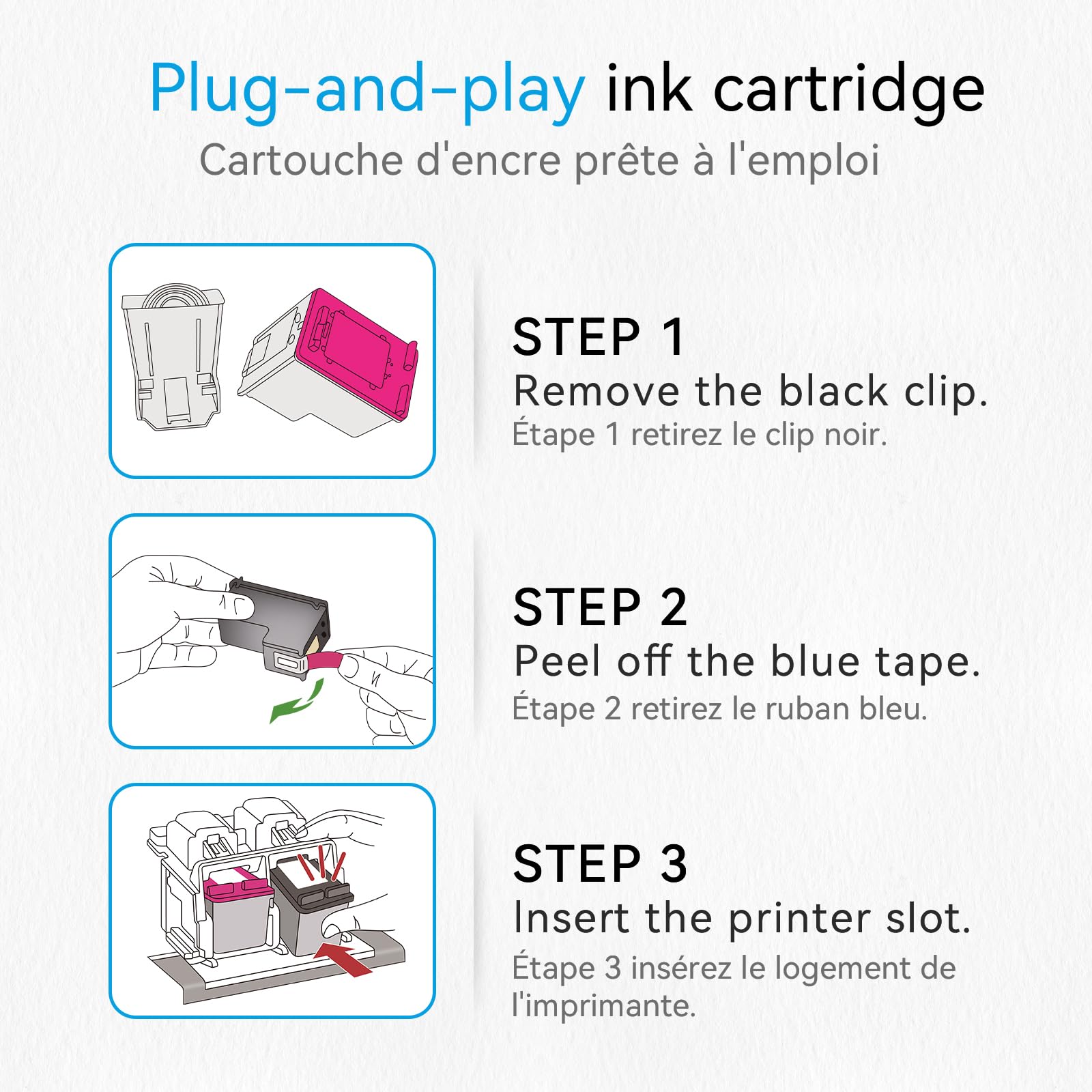 63XL Ink Cartridge Black for HP 63 Ink Cartridges for HP63 for HP63XL Black, Compatible for HP Envy 4520 4522 Officejet 3830 5255 3833 4650 DeskJet 3630 3632 1112 Printer