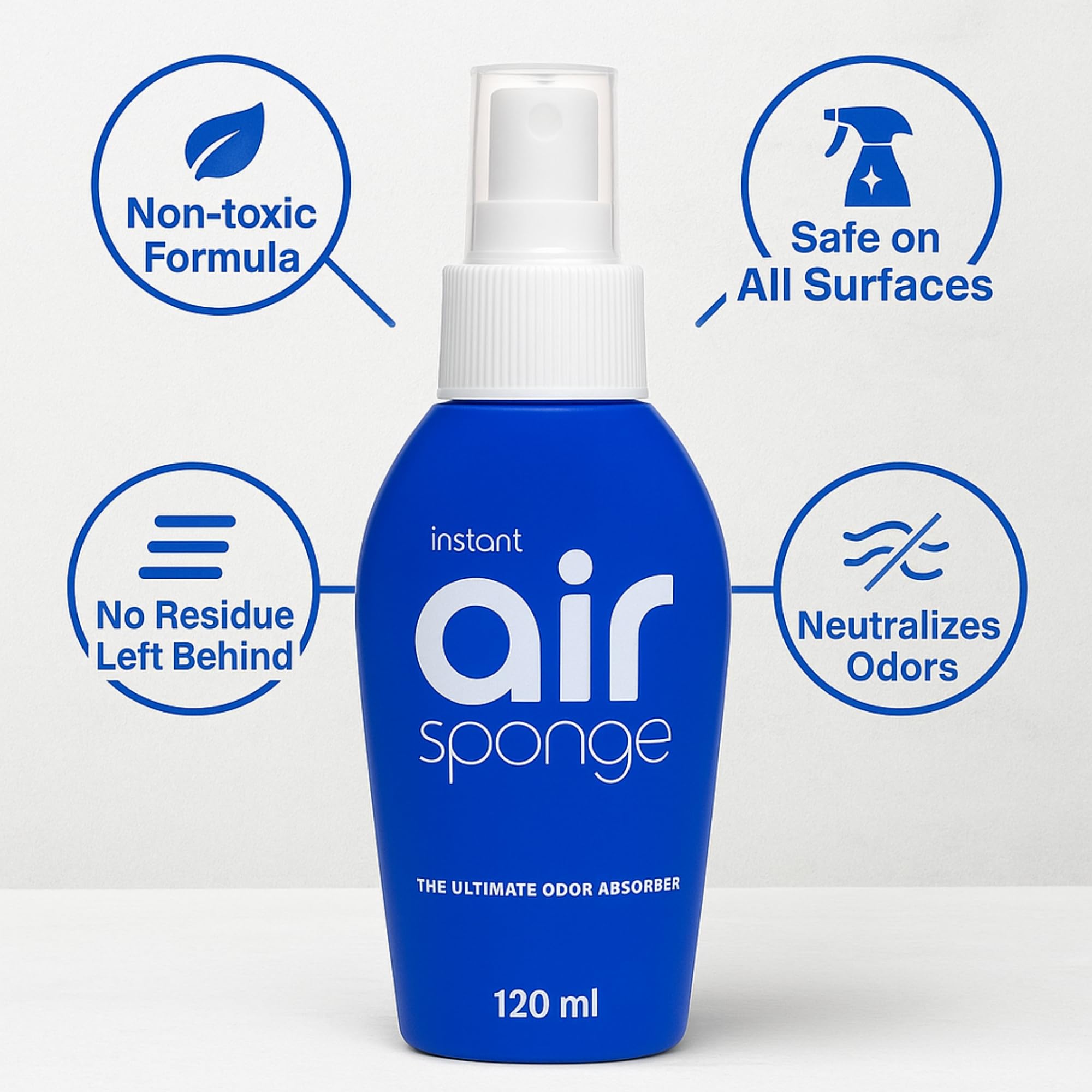 Odor Eliminator Spray (Pack of 2), Original Air Sponge Instant Spray, 120 mL, Neutralizes Smoke, Pet, Skunk, Paint & Fabric Odors, Fresh Scent, Travel Size