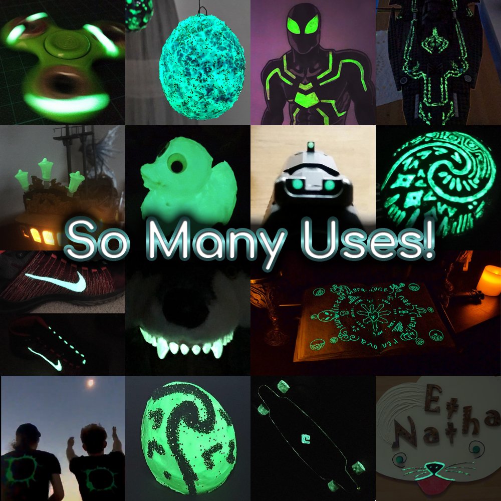 SpaceBeams Aurora Glow in the Dark Paint (50ml) Bright Green, Non-Toxic, Water Based