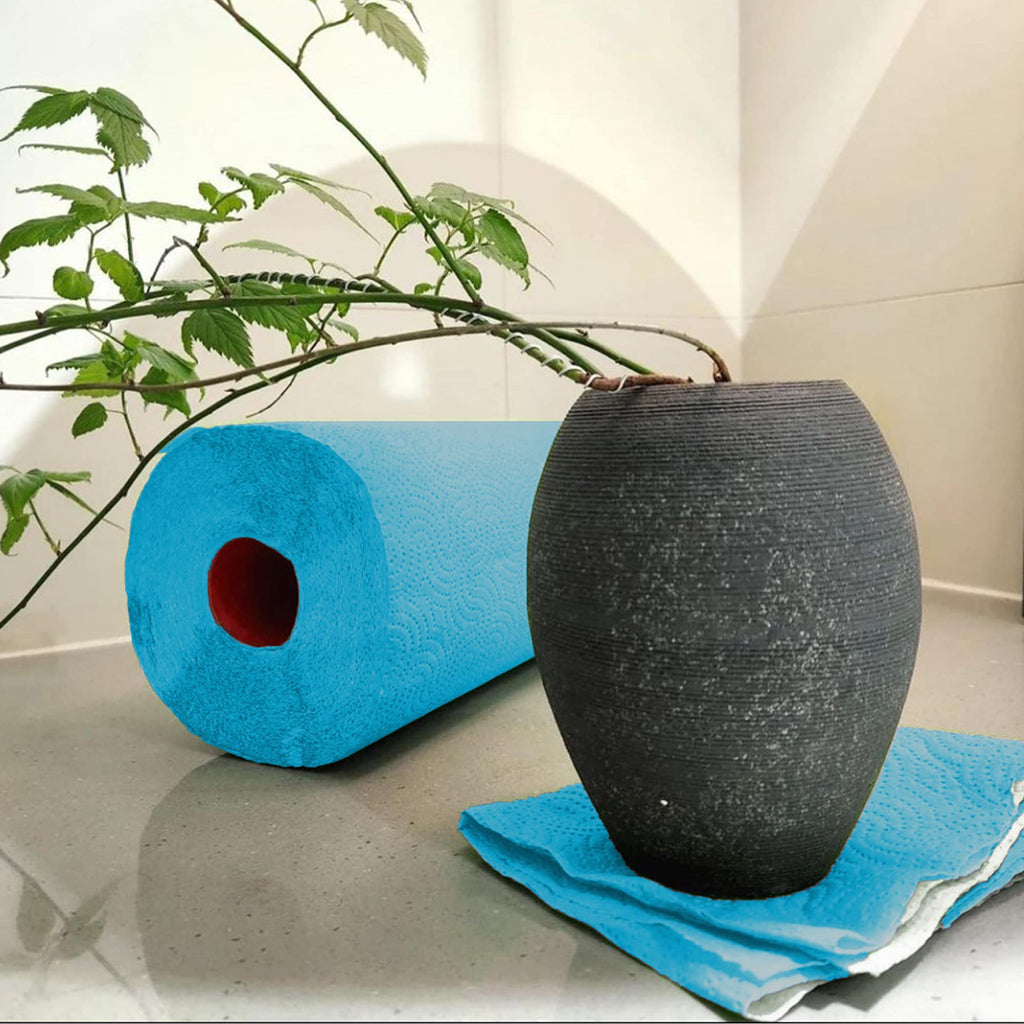 Renova Luxury Colored Paper Towel Jumbo Roll 2-Ply Sheets Blue, 120 Count