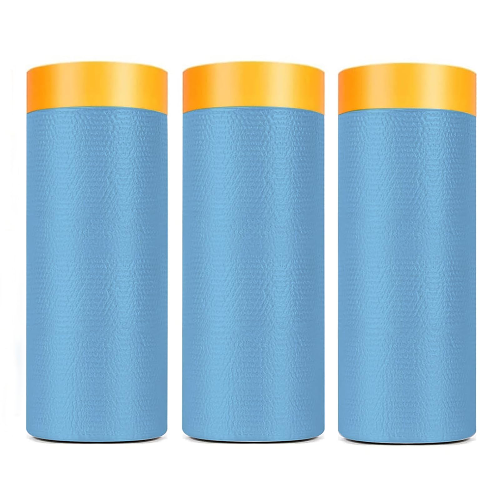 Pre-Taped Masking Film for Painting - 60" x 66' Painters Plastic Sheeting with Automotive Paint Tape and Drape for Covering Cars, Walls, Windows and Furniture Protection (3 Rolls)