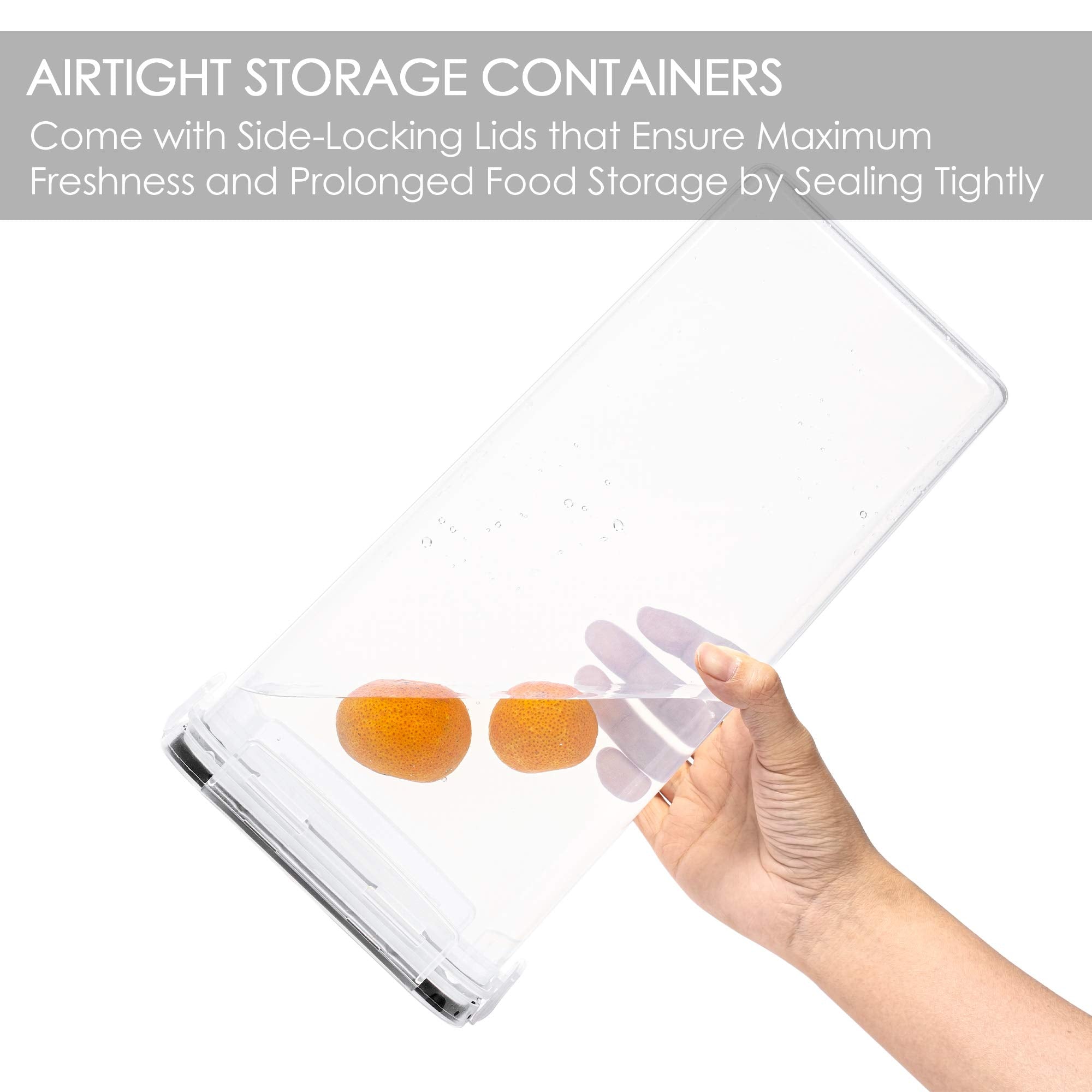 Vtopmart Airtight Food Storage Containers With Lids, 4 PCS 2.8L Pasta Containers for Pantry Organization and Storage, Kitchen Organization for Spaghetti, Flour, Sugar and Noodles, Black