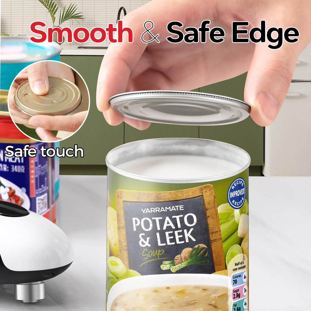 YARRAMATE Electric Can Opener, One Touch Rechargeable Automatic Can Openers for Kitchen Fits All Cans Sizes - Smooth Edge, Hands-Free for Seniors | with Storage Bag, Portable for Travel