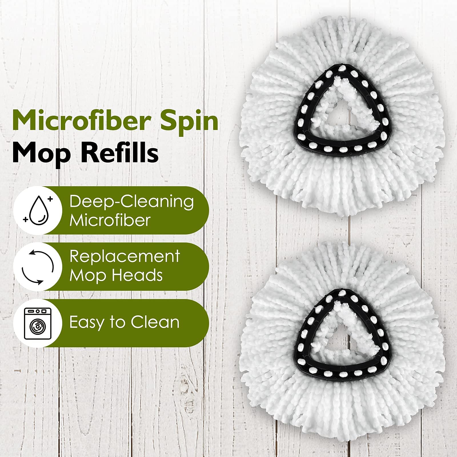 4 Pack EasyWring Spin Mop Refill - Mop Replacement Head,Microfiber Spin Mop Refills, Mop Easy Cleaning Floor Head Mop,Mops Head for Floor Cleaning