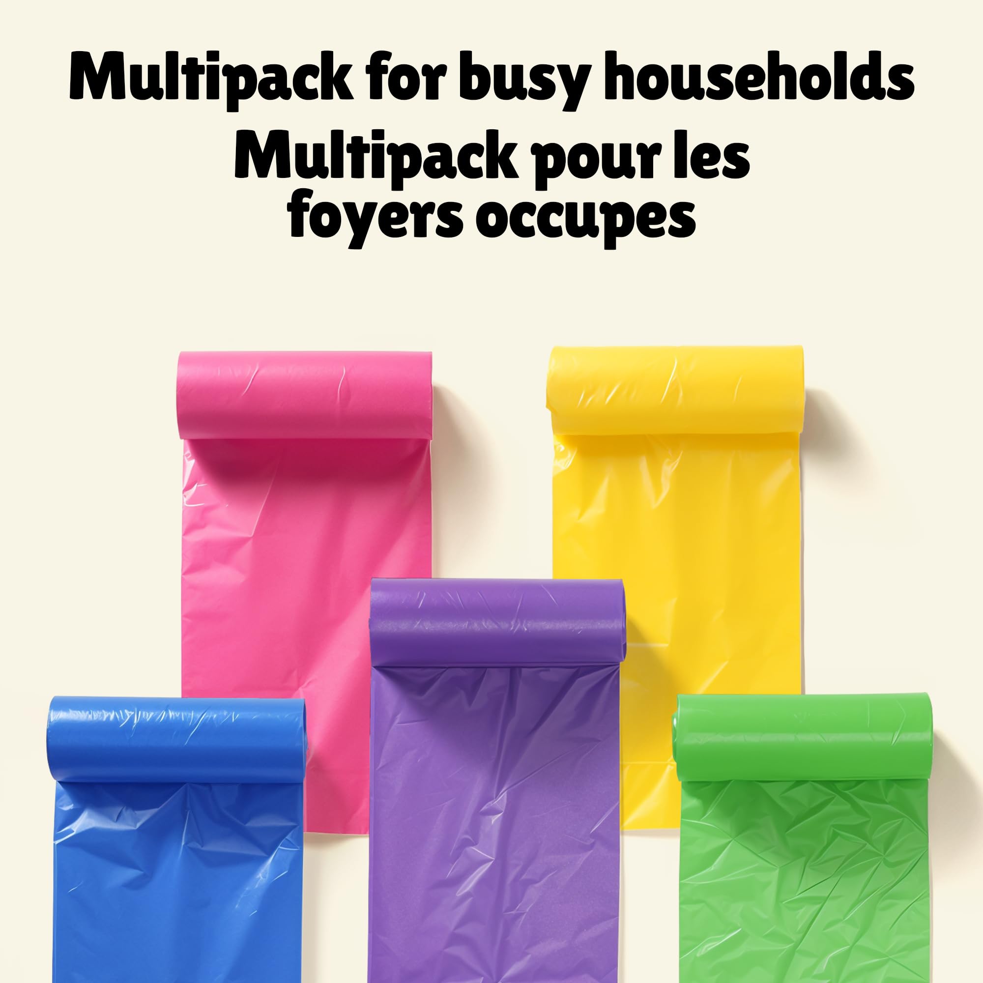 FORID Small Garbage Bags 10 Litre / 2.6 Gal 150 Count - Colorful Trash Bags for Bathroom, Bedroom & Home Office - Multi-Color Kitchen Garbage Bag Liners for small Trash Cans - Petit Sac Puobelle