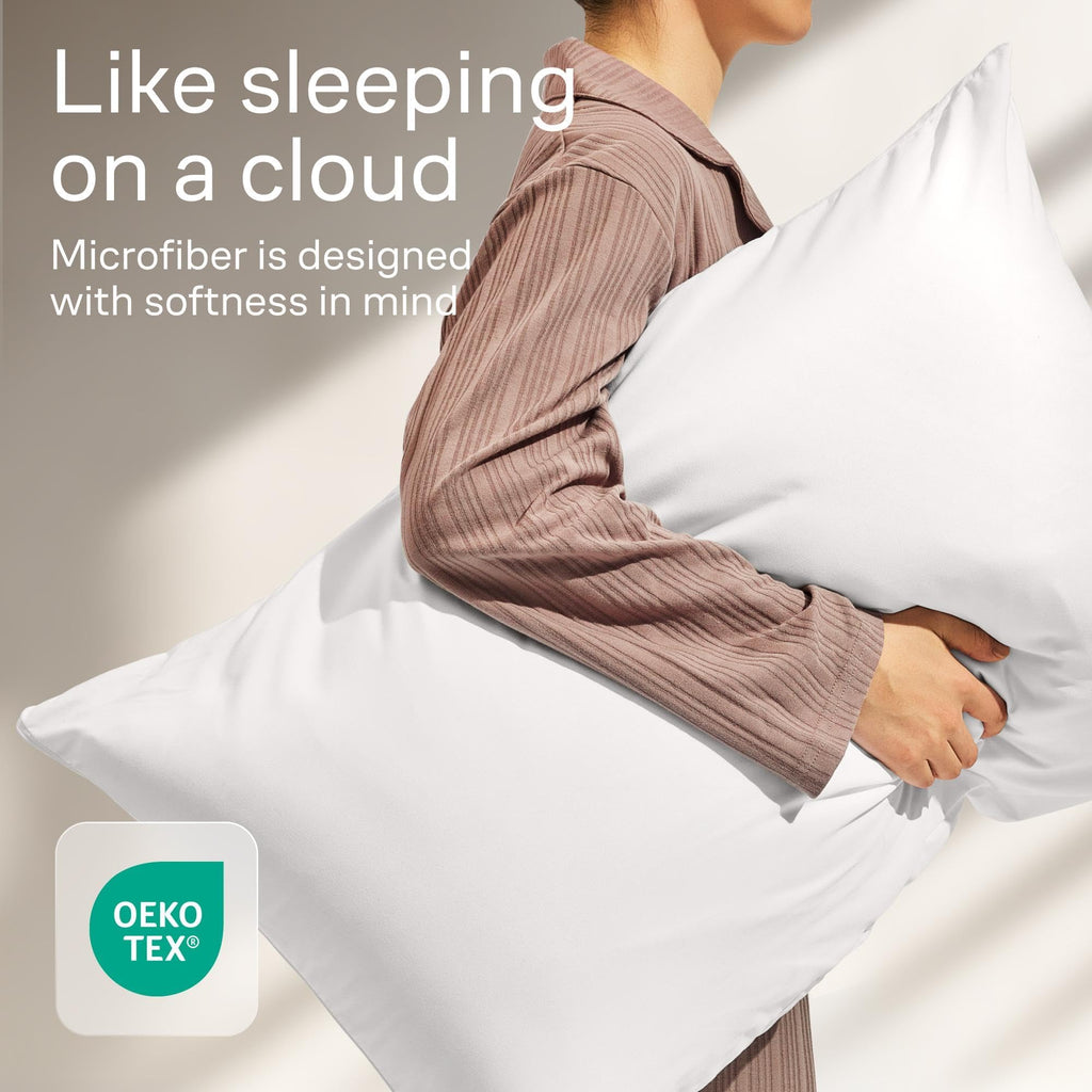Niagara 4 Pack of Pillow Protectors with Zipper, Effective Dust Protection, Quiet, Stay in Place Pillow Covers, Breathable Case for Pillow Lifespan Extension, White (Standard)