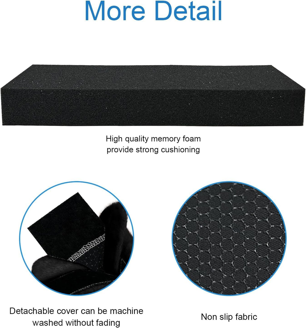 SPRING SEAON Wheelchair Armrest Covers 2 Pack Soft Memory Foam Wheelchair Armrest Pads Wicking Washable for Office Transport Chair(Black)