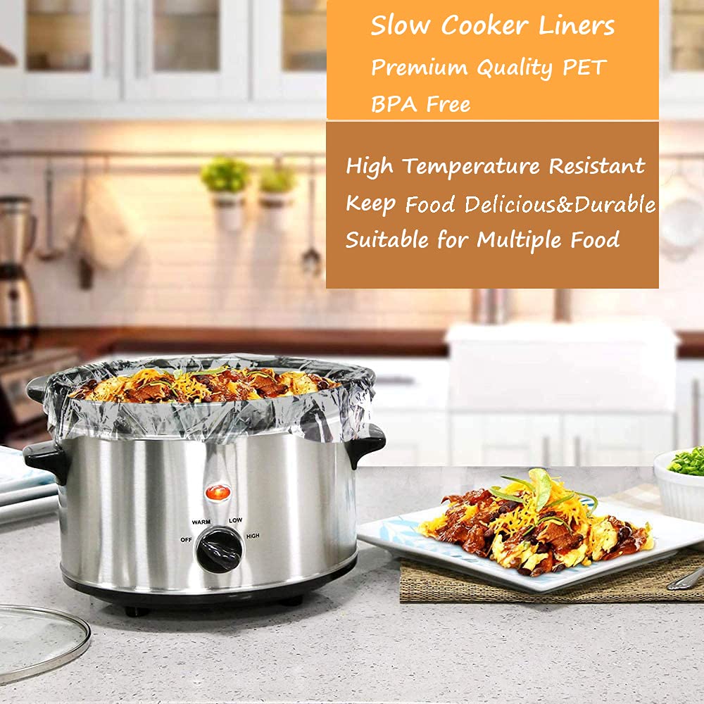 40 Counts Slow Cooker Liners and Cooking Bags, Extra Large Size Fits 6-10QT Pot, 14"x 22", BPA Free, Suitable for Oval & Round Pot (40)