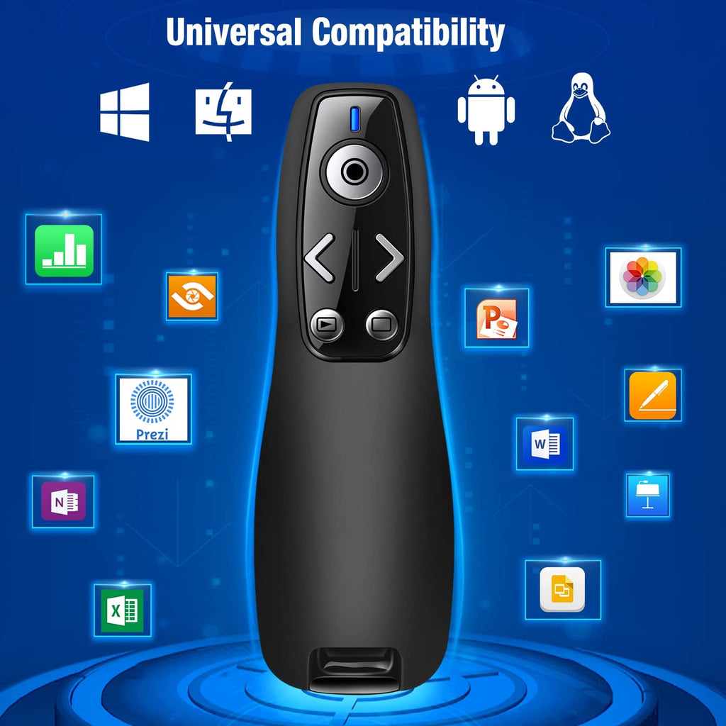 USB Type C Presentation Clicker Wireless Presenter Remote for PowerPoint, Powerpoint Clicker with Volume Control PowerPoint Slide Advancer for Mac, Computer, Laptop