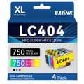 BAIINK LC404 Ink Cartridges Replacement for Brother Ink Cartridges LC404 LC-404 LC404XL Compatible with Brother MFC-J1205W MFC-J1215W MFC-J1205W XL Printer (4 Pack, Black Cyan Magenta Yellow)