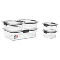 Rubbermaid Brilliance Leak-Proof Food Storage Containers with Airtight Lids, Set of 5 (10 Pieces Total) |BPA-Free & Stain Resistant Plastic