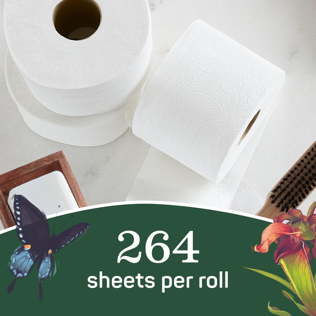 Aria 100% Recycled Toilet Paper, 1 Pack of 6 Rolls, 3 Soft Layers of Bath Tissue with Recyclable Paper Packaging
