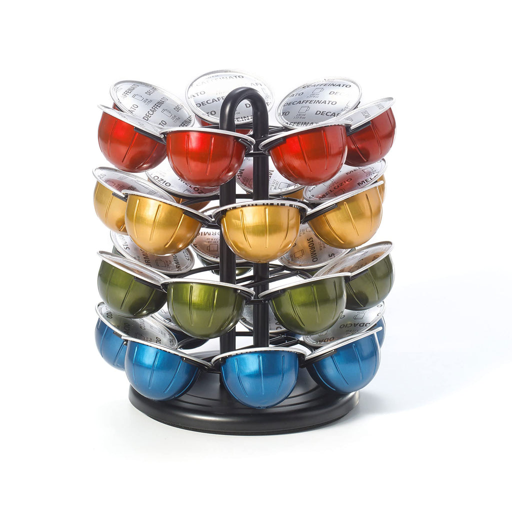 Starfrit Coffee Pod Capsule Carousel - Holds up to 28 Nespresso Vertioline Pods - Lazy Susan Platform – Black