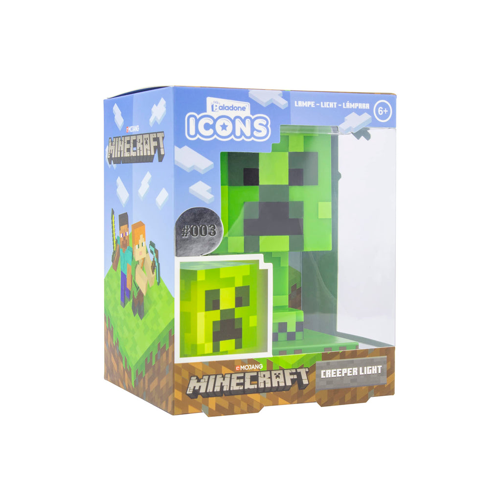 Minecraft Creeper Light, 3D Lamp - Officially Licensed Night Light - 12 cm Tall, Battery Powered, Gaming Room & Bedroom Decor for Minecraft Gamers | Paladone