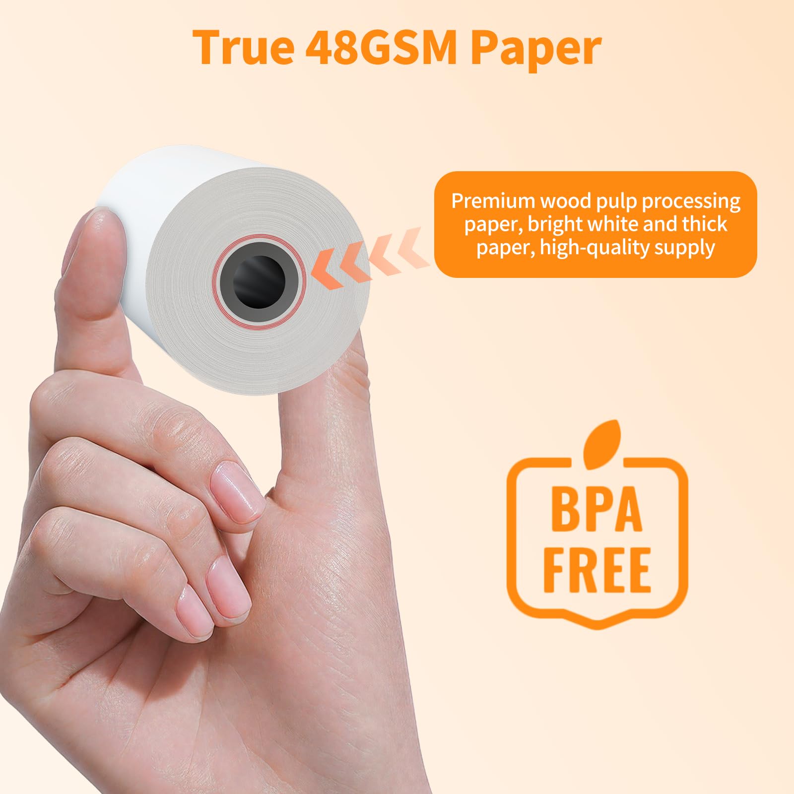 PAPRMA 2 1/4'' x 50' Thermal Paper 50 Rolls, PAPRMA 2.25x50ft Receipt Paper POS Cash Register Paper for Credit Card Machine Square Terminal Clover Mini