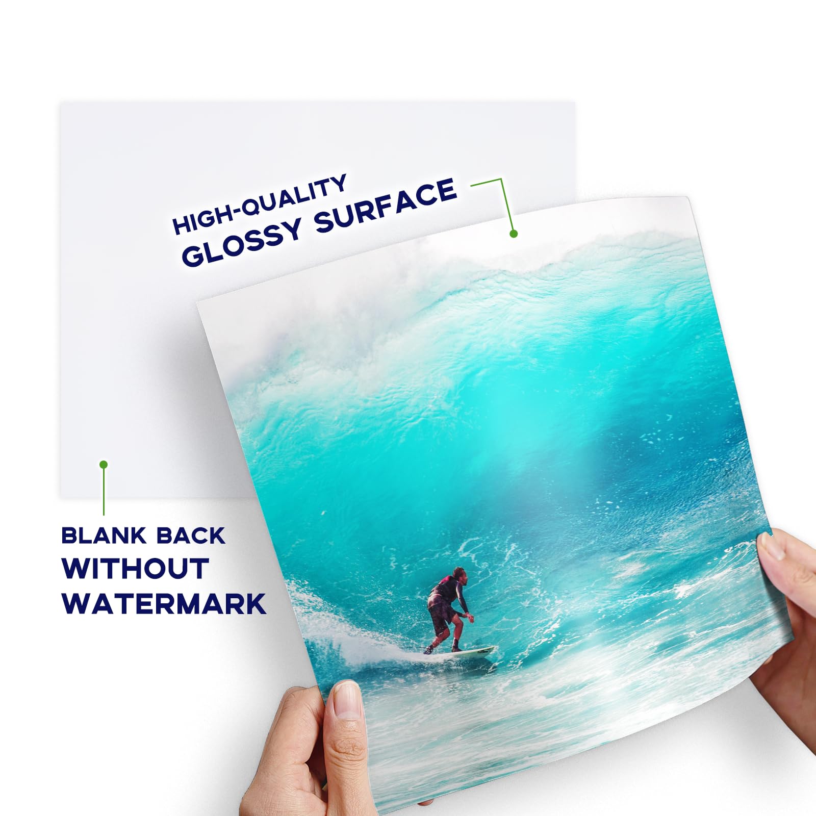 100 Sheets Glossy Photo Paper 8x10, Goefun 200GSM/54LB Inkjet Printer Paper for Dye Ink