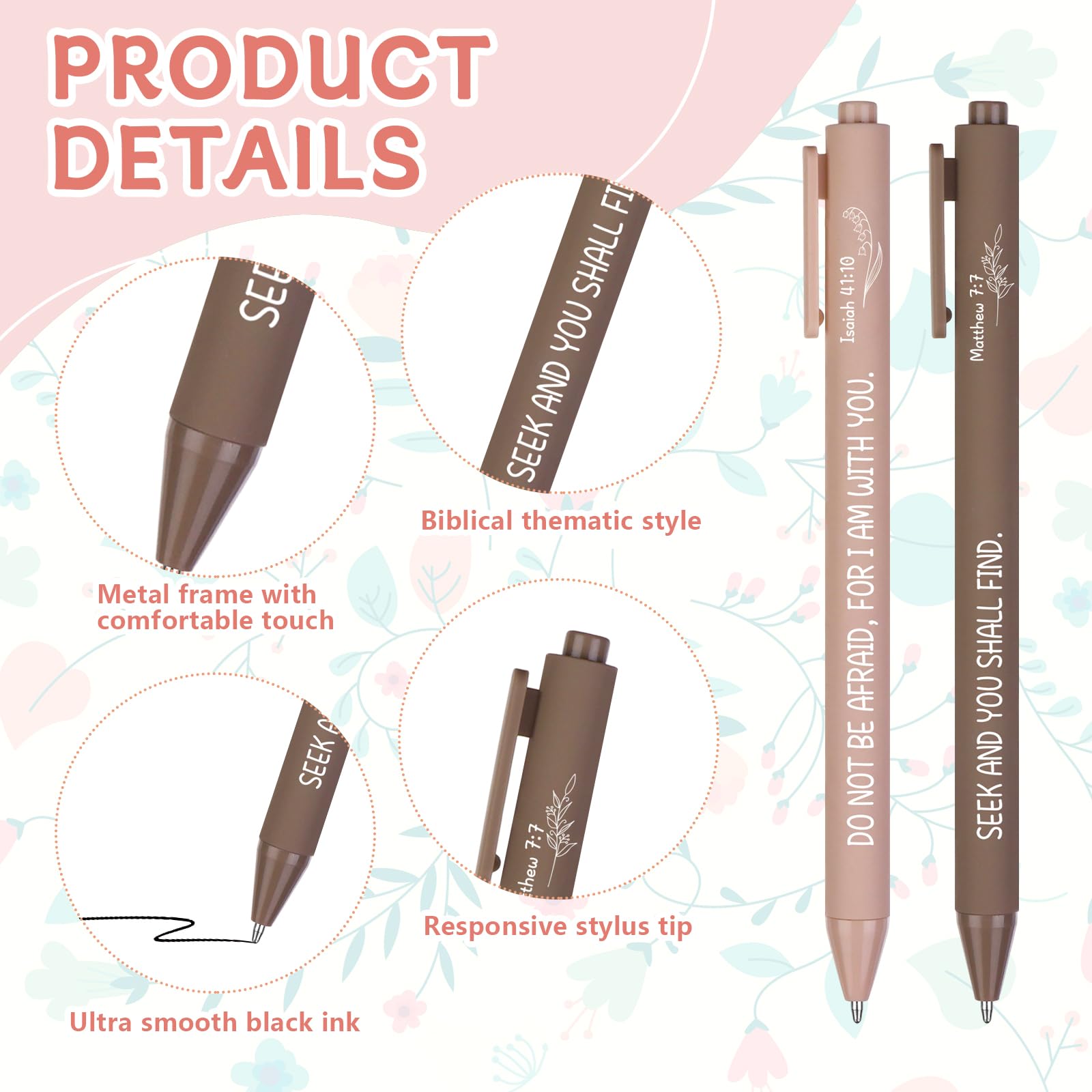30 Pcs Christian Bible Verse Pens Gifts Bulk Religious Inspirational Scripture Ballpoint Pen for Women Men Office Sunday School Reward Supplies