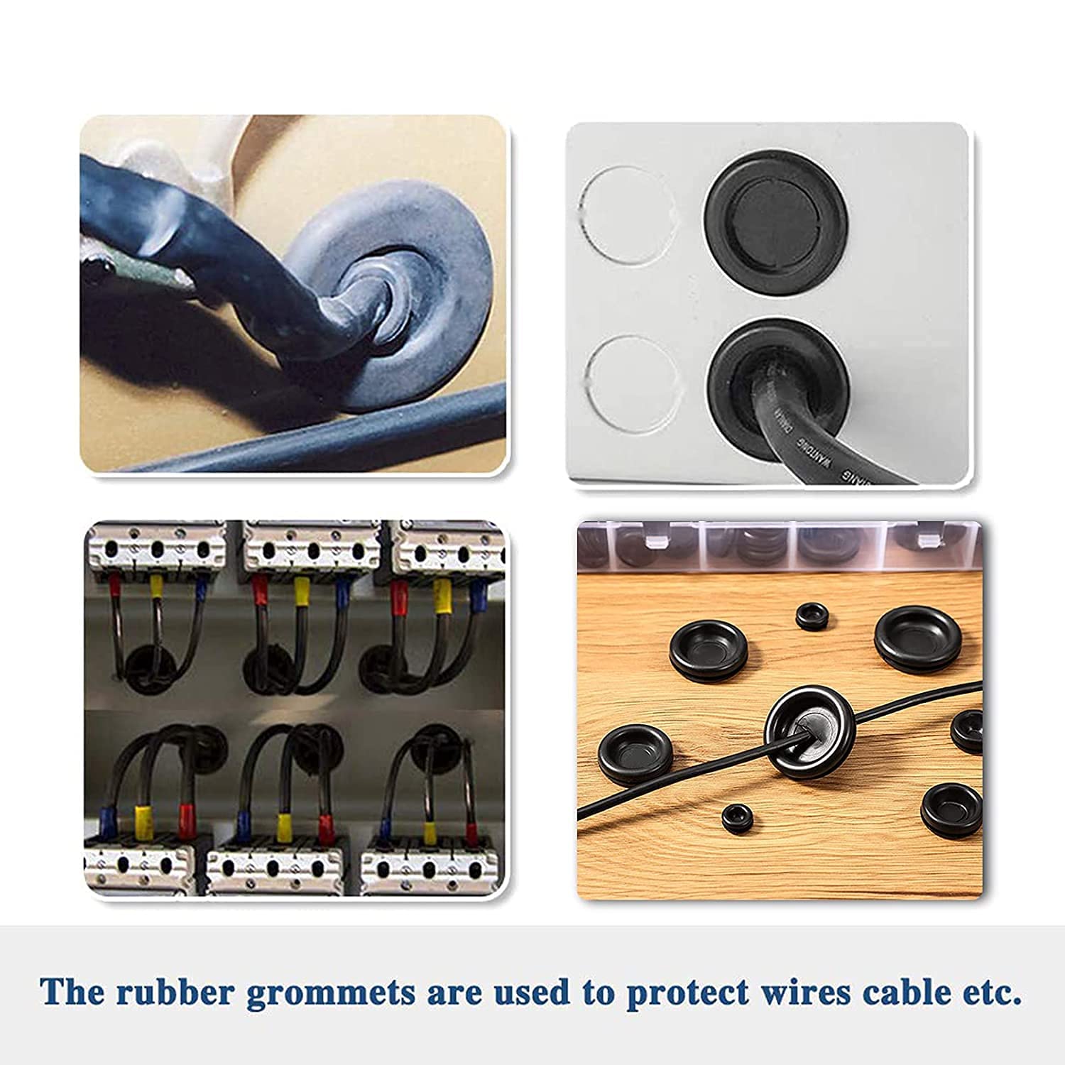 Vrupin 188 Pieces Closed Rubber Grommet Firewall Solid Closed Hole Plug Assortment Kit for Wire Electrical Appliance Plumbing