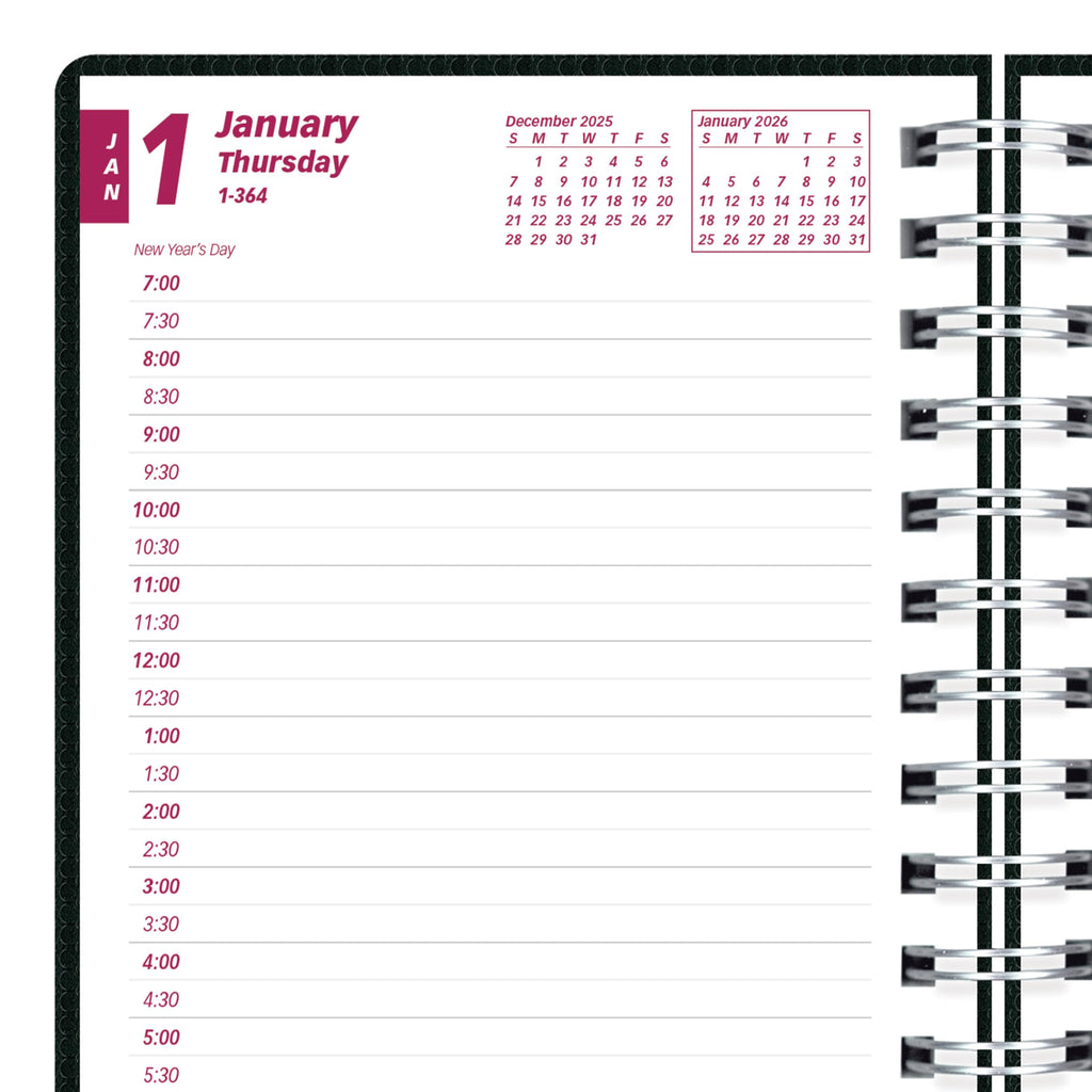 Brownline® 2026 DuraFlex Daily/Monthly Planner, Appointment Book, 12 Months, January to December, Twin-Wire Binding, 8" x 5", Black (CB634V.BLK-26)