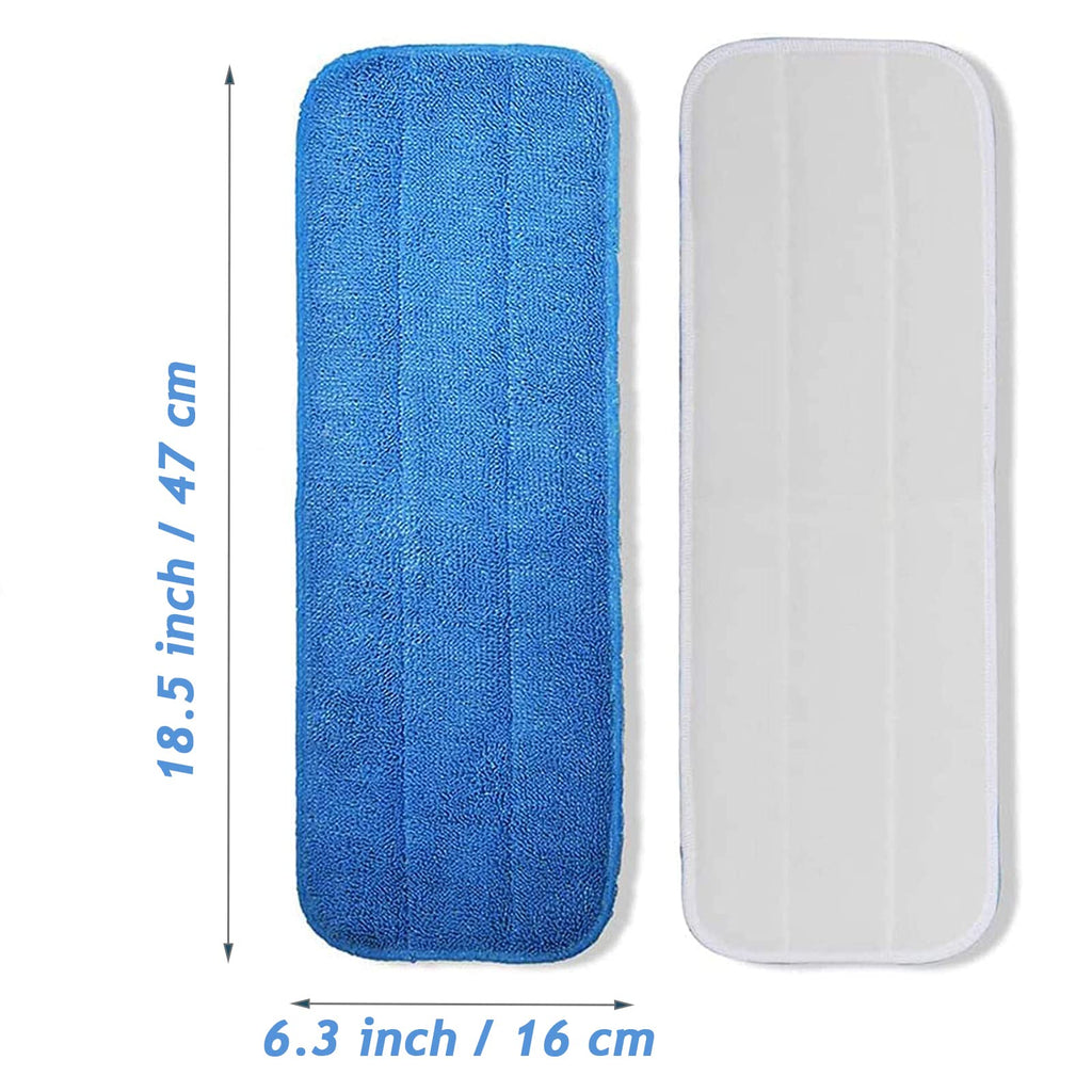 Microfiber Mop Pads, 18.5 x 6.3 Inch Reusable and Washable Spray, Wet and Dry Household Replacement, Set of 12(Colorful)