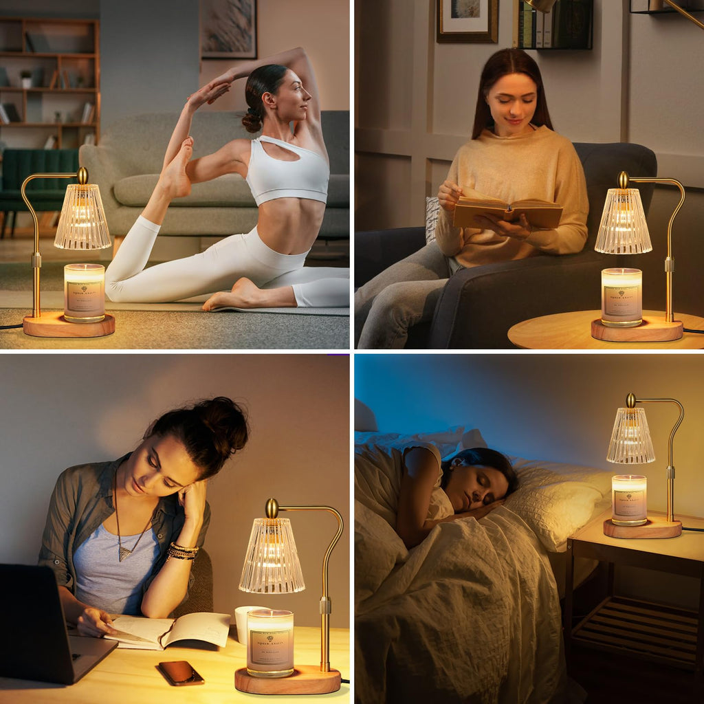 Candle Warmer Lamp with Timer and Dimmer Adjustable Height, Candle Warmer for Scented Jar Candles Home Decor Christmas Gifts