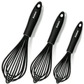 Anaeat Silicone Whisk Set, Thick Stainless Steel Wire Inner, Heat Resistant & Non-Stick Cookware Kitchen Whisks, Milk and Egg Beater Blender, Balloon Egg Beater for Cooking, Baking, Beating, Stirring
