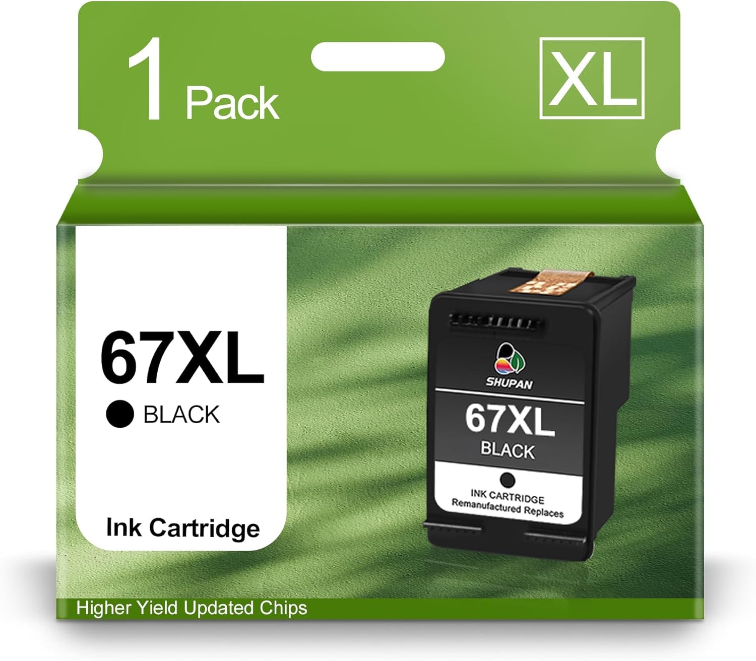 67XL Black Ink Cartridge Replacement for HP Ink 67 67 XL Works with Envy 6055 6075 Envy Pro 6455 6458 6452 DeskJet 1255 4140 4155 (1 Black)