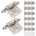 24-Pack 1/2” Overlay Cabinet Hinges (Stain Nickel)，Closing Semi-Concealed Kitchen Cupboard Hardware with Screws