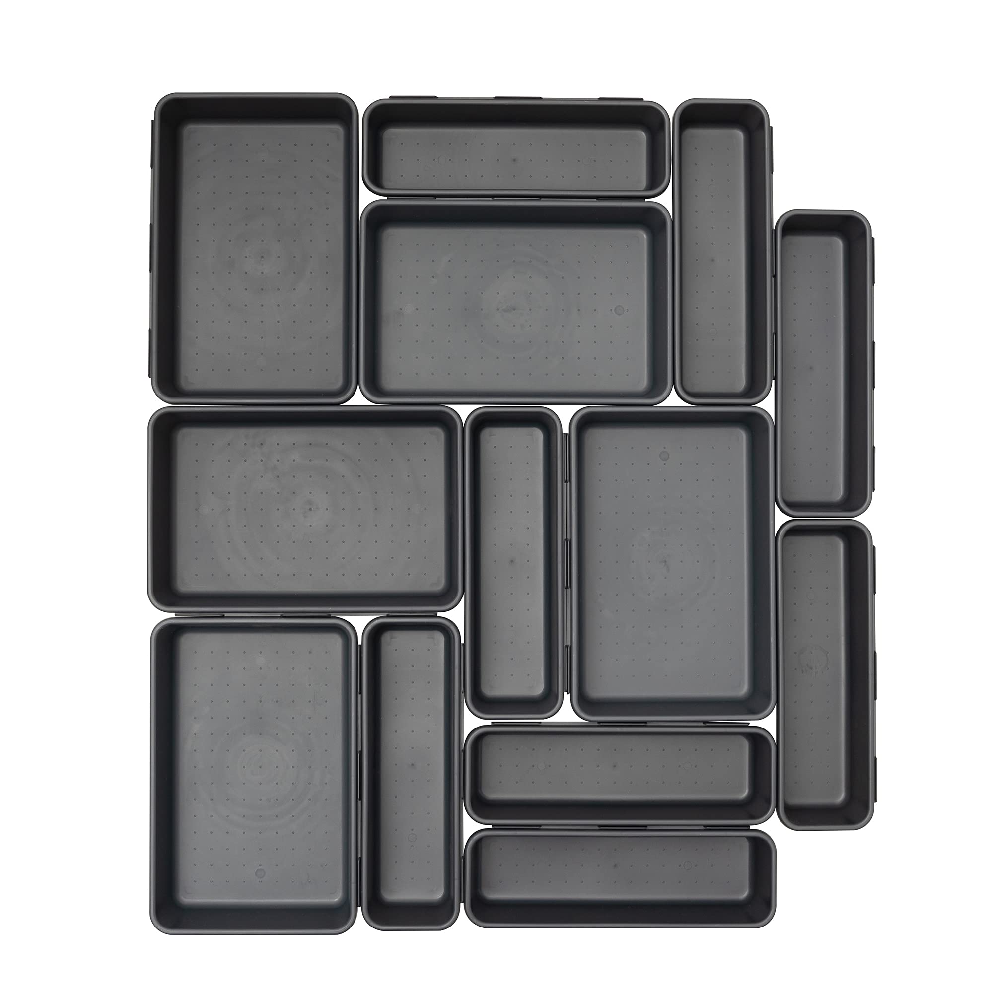 BYCY Office Drawer Organizers Bins Junk Drawer Organizers Tray Storage Dividers for Office Desk Dress Makeup (13pcs 2Size)