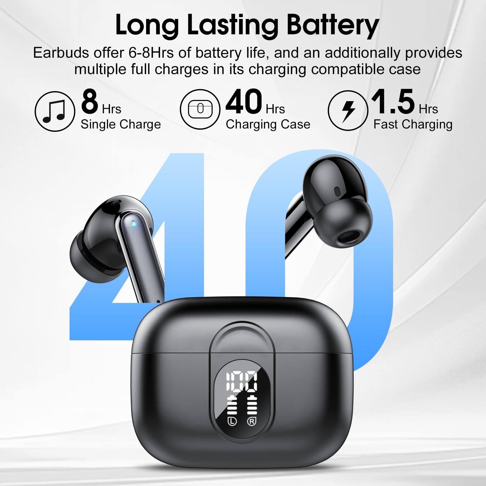AI Language Translator Earbuds Real Time, 3 in 1 Simultaneous Interpretation Translator Earbuds with 164 Languages/6 Translation Modes, 40H Translation Headphones with ENC Mic Business/Learning/Travel