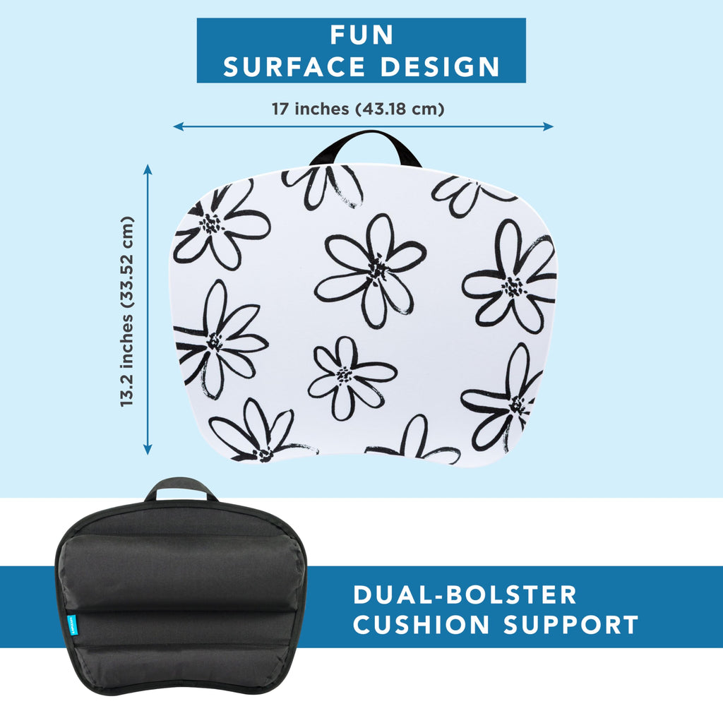 LAPGEAR MyStyle Portable Lap Desk with Cushion - Brushed Flower - Fits up to 15.6 Inch Laptops - Style No. 45308
