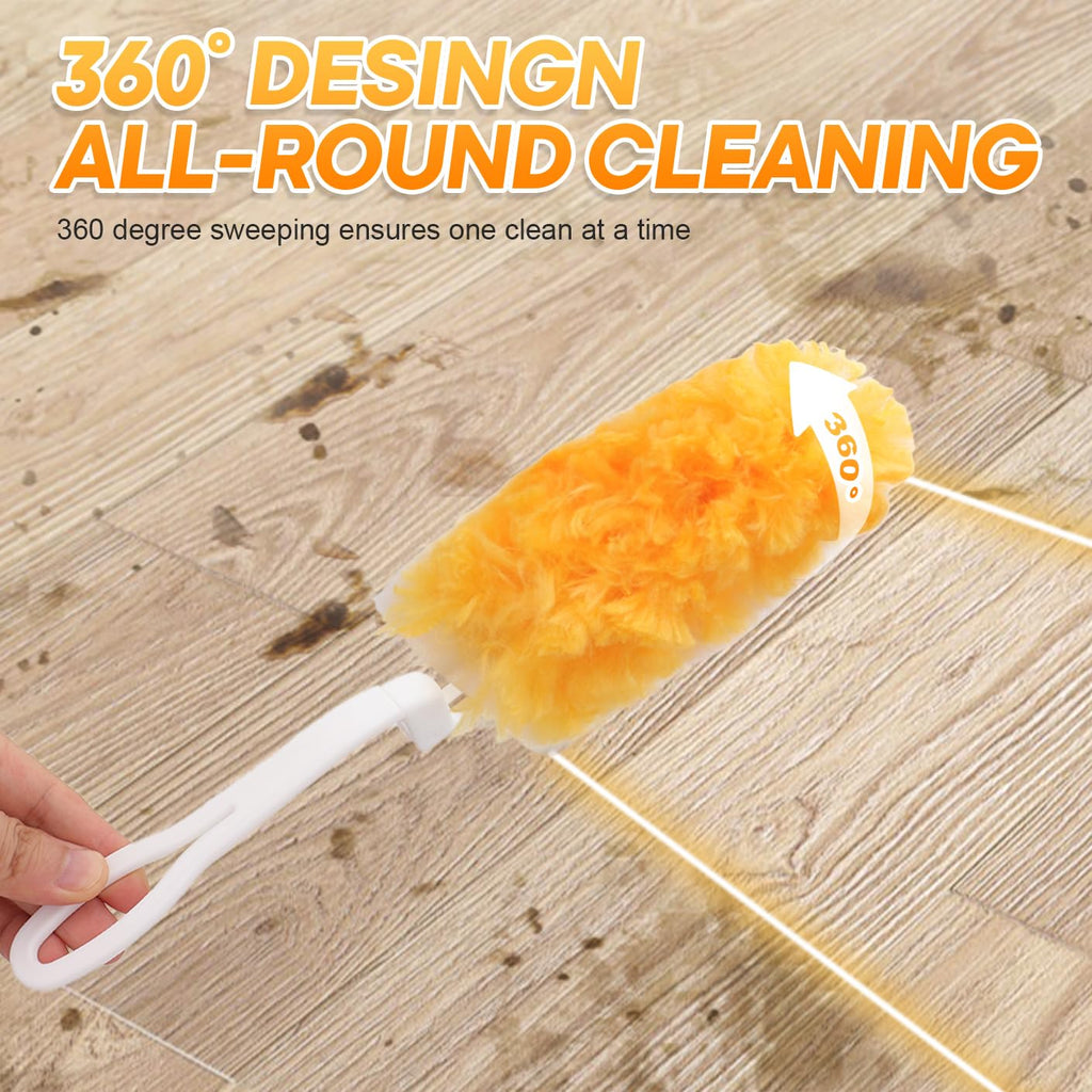 40Pack Duster Refills Compatible with Swiffer Duster,Heavy Duty Multi Surface 360 Microfiber Refills,Unscented Disposable Dusters Kit for Cleaning Dusting Furniture Blind Ceiling Fan(40 Pcs+ 1 Handle)