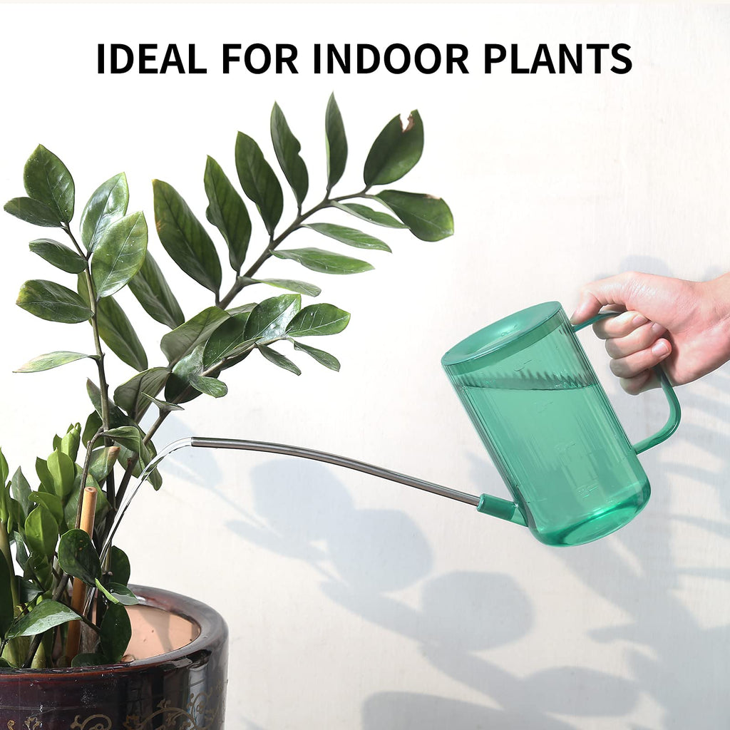 ONEDONE Watering Can Indoor Plants, Long Spout Plant Watering Can 1L 34oz, Small Watering Can for House Plants Garden Potted Flowers Green with Bonus Spray Bottle, Squeeze Bottle