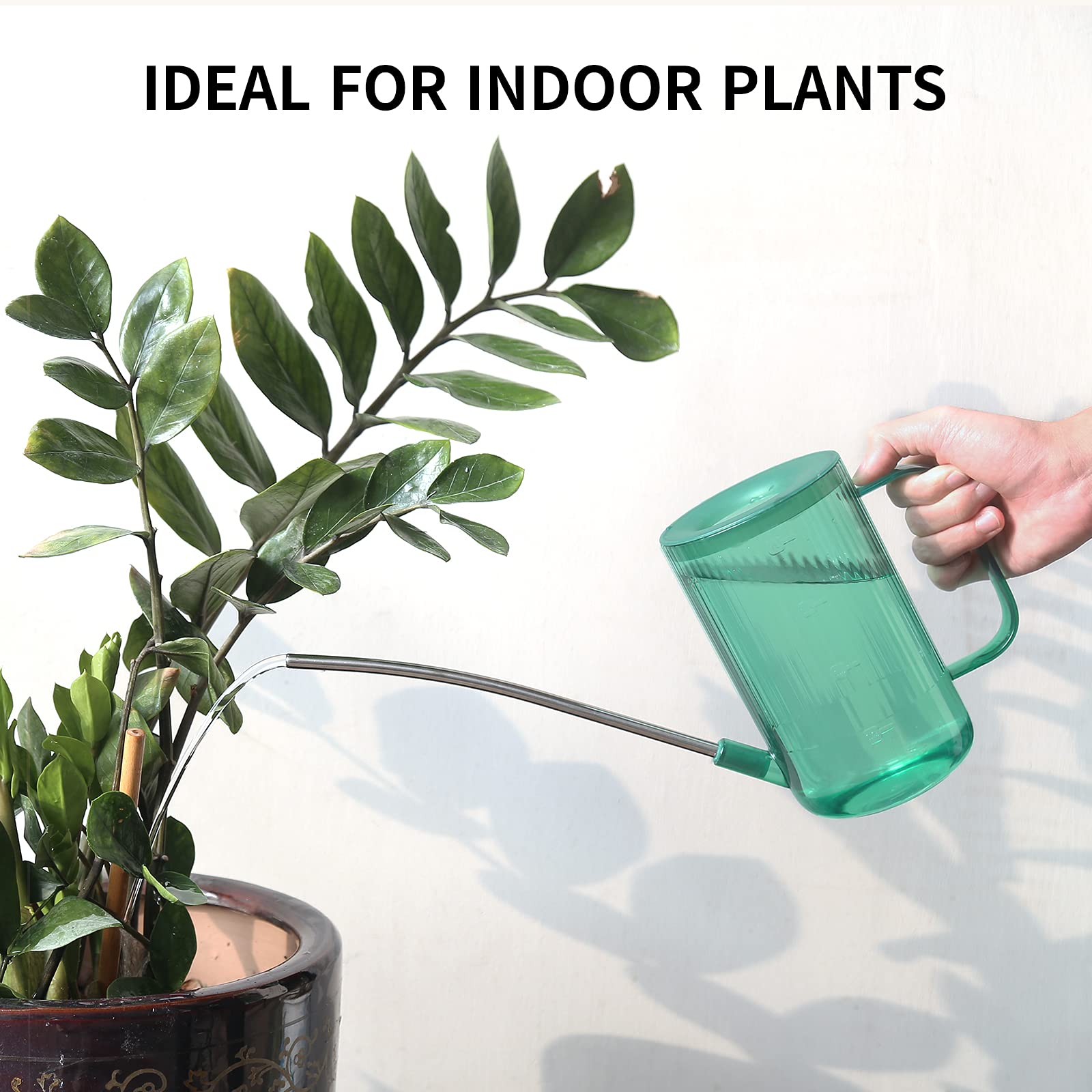 ONEDONE Watering Can Indoor Plants, Long Spout Plant Watering Can 1L 34oz, Small Watering Can for House Plants Garden Potted Flowers Green with Bonus Spray Bottle, Squeeze Bottle