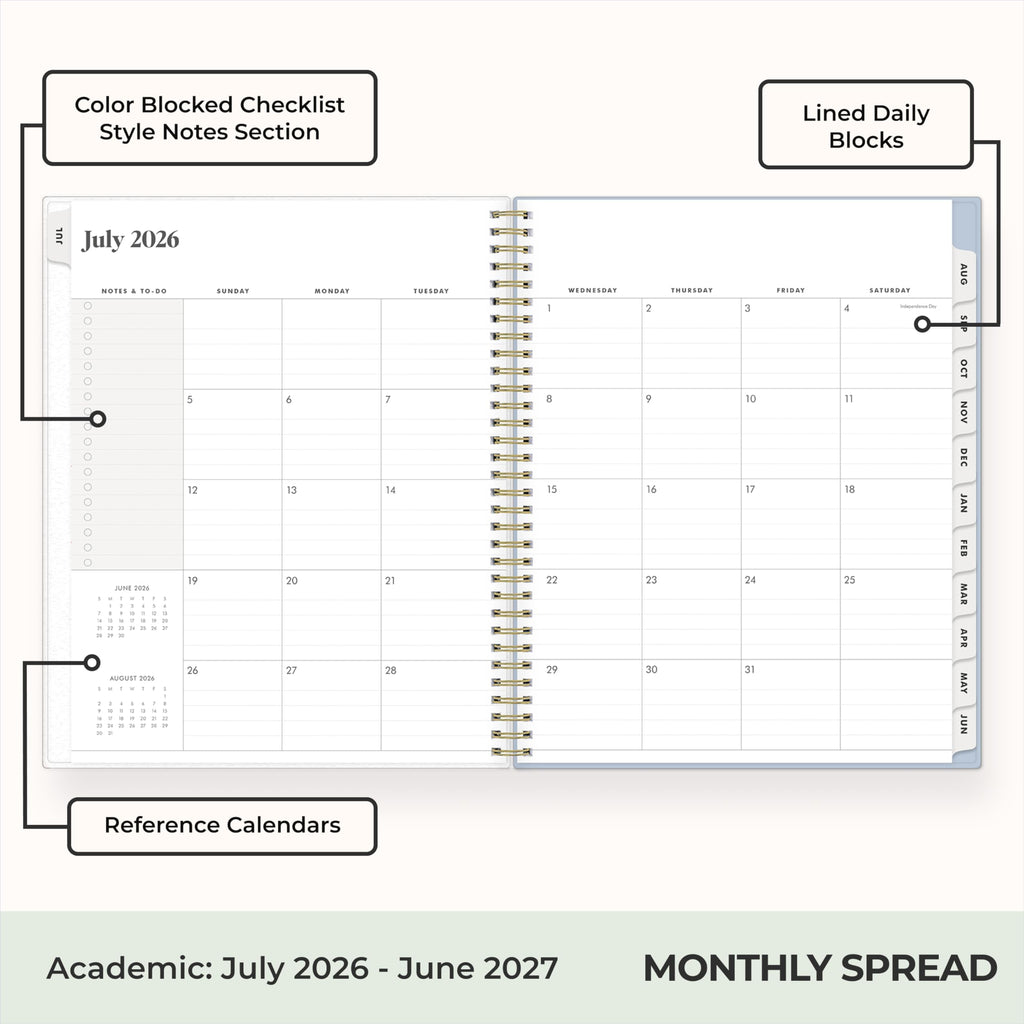 Blue Sky The Everygirl Weekly and Monthly Academic Year Planner Calendar, Flexible Cover, Wirebound, Laminated Tabs, Storage Pocket, Includes Stickers, Stratford Coastal (Stratford Coastal- 2026/2027